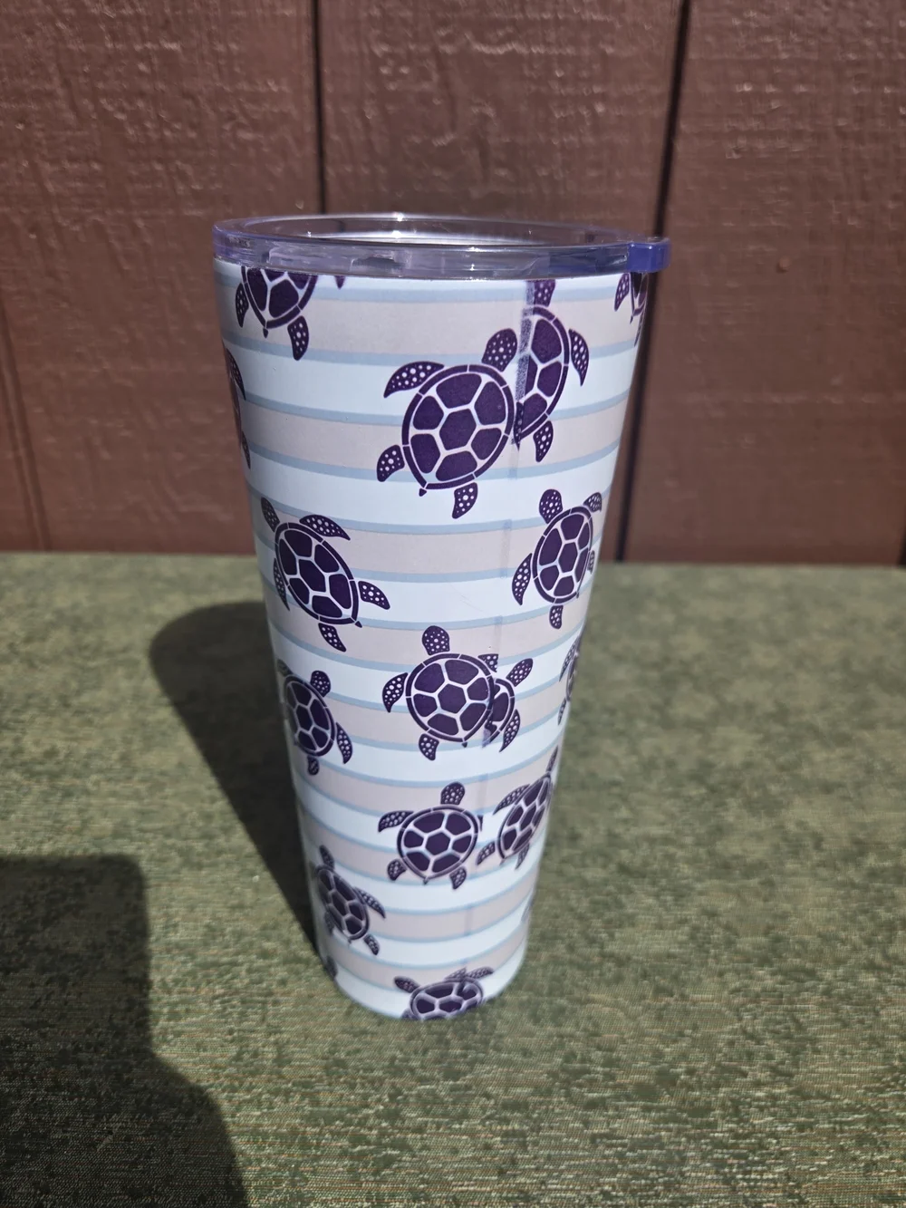 Gecko 30 oz Purple Sea Turtle Pattern Insulated Tumbler - Stainless Steel - Picture 2 of 8